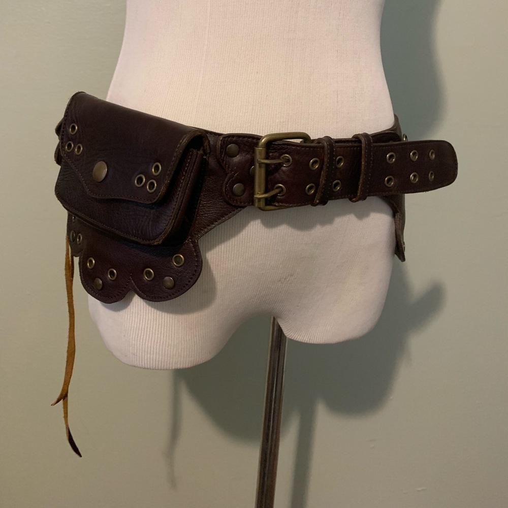 Leather satchel belt hip belt fanny pack fannie m